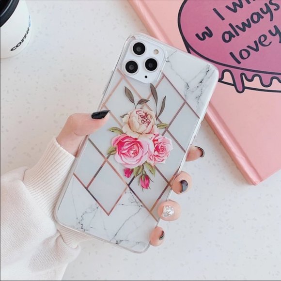 iPhone 11/Pro/Max/XR Flowers Marble case